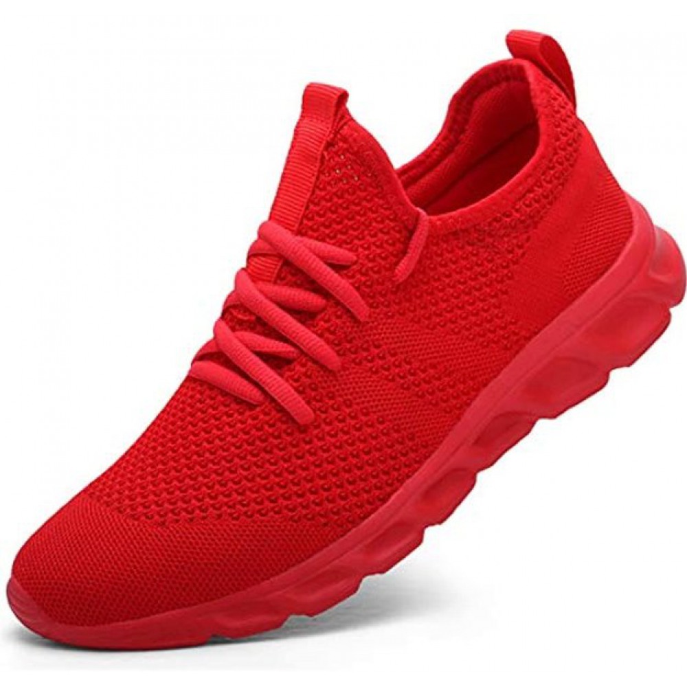 Mens Lightweight Athletic Running Walking Gym Casual Sports Shoes Red