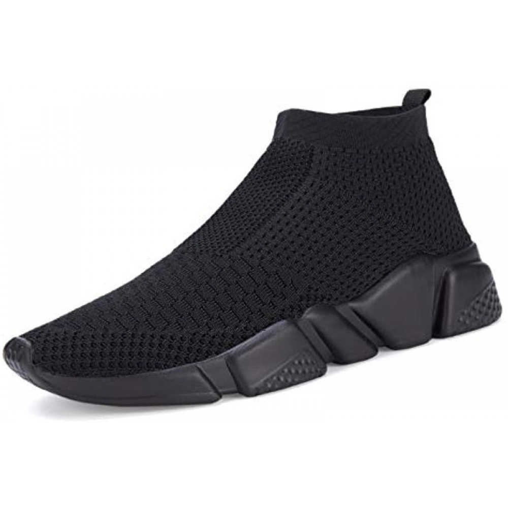 Walking Shoes Slip-On Sneakers Breathable Lightweight Athletic Running Shoes All Black